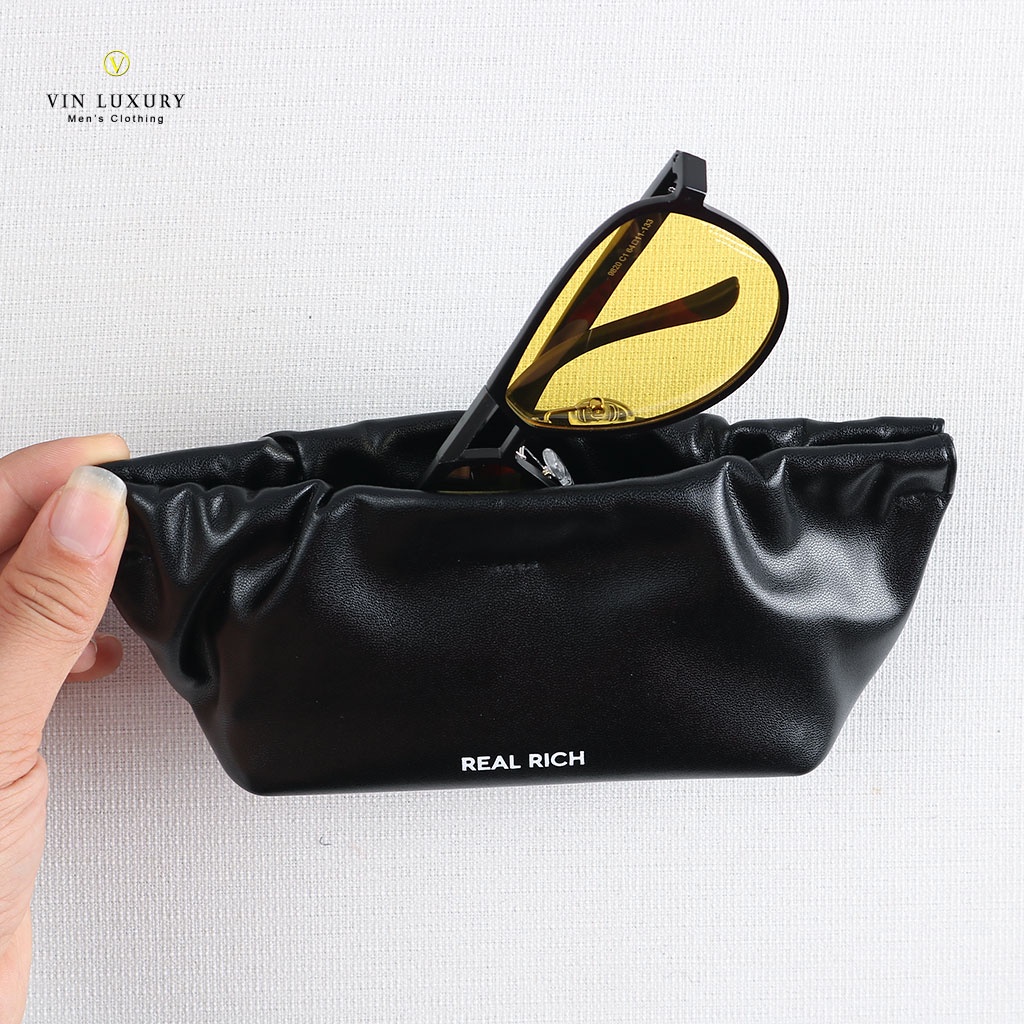 Túi Đựng Kính Mắt Bảo Vệ Kính Có Lá Thép Đóng Mở, Chất Liệu Da Cao Cấp - Vin Luxury Hàng Hiệu