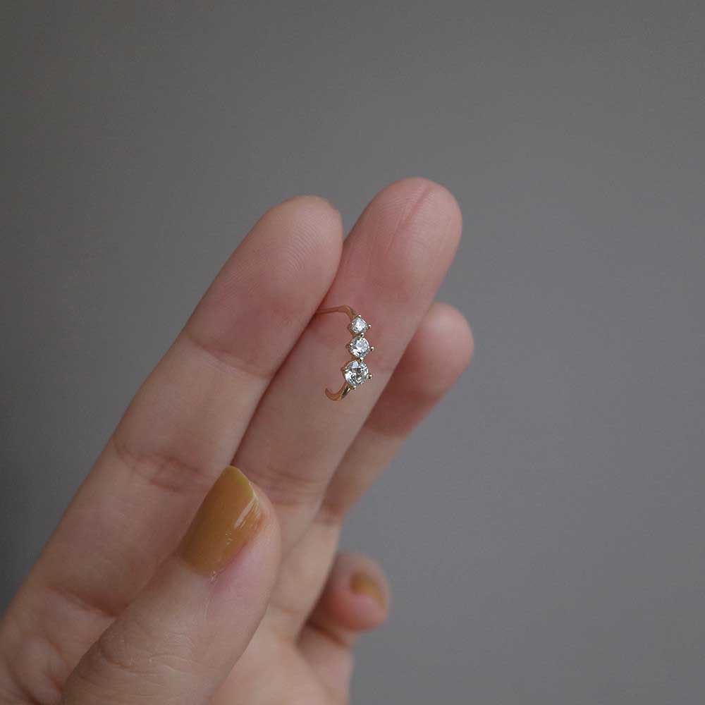 Bông Tai Mạ Vàng / Bạc 925 Đính Đá Zircon Đơn Giản Thanh Lịch Thời Trang Dành Cho Nữ