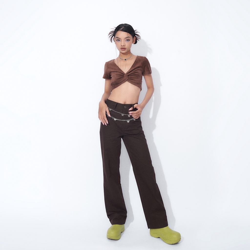 Áo Croptop Nhung PRADIES Twisted