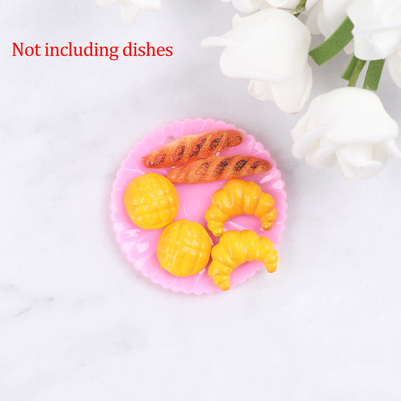 6Pcs/Set Dollhouse Doll House Croissant Pineapple Bun Miniature Food Kitchen Toy