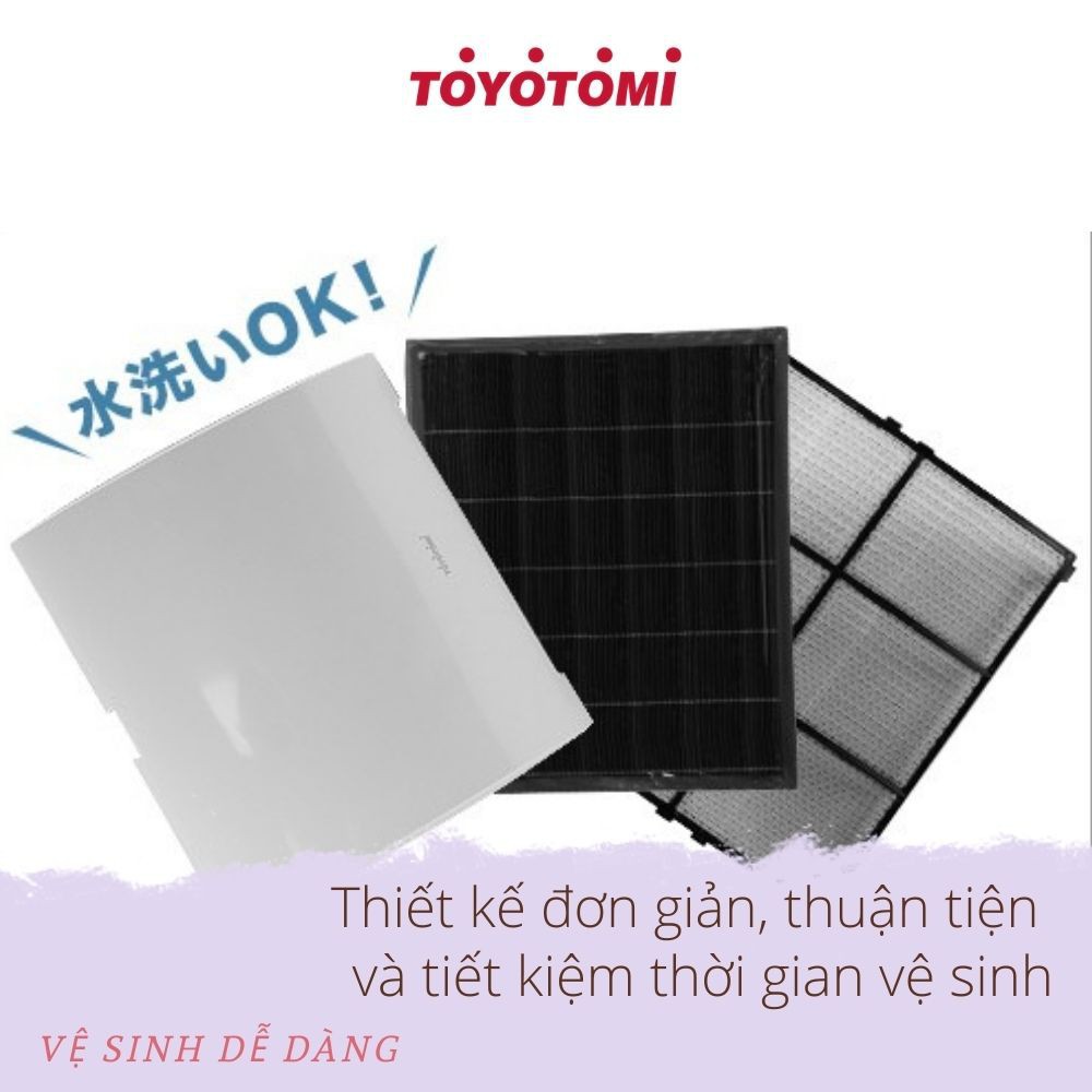 [Mã SKAMSALE03 giảm 10% đơn 200k] Máy lọc không khí gia đình TOYOTOMI AC-V20D , màng lọc HEPA nội địa Nhật Bản sử dụng 1