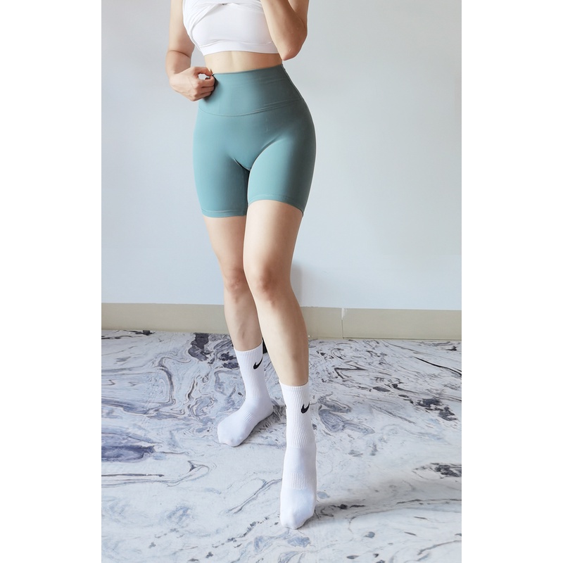 Quần short ANRAN thể thao lưng cao dài ba tấc tiện lợi khi tập yoga cho nữ