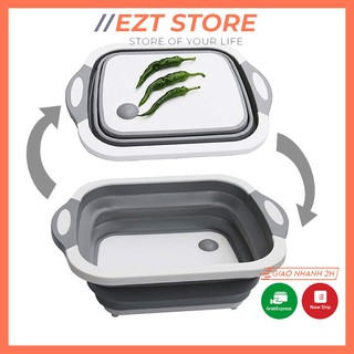 [Mã EZTSTLT1 giảm 10k Thanh lý giá rẻ] BỘ THỚT, THAU GẤP GỌN 🍎FREE SHIP🍎 2 TRONG 1 ĐA NĂNG, CÓ NÚT BẤM THOÁT NƯỚC