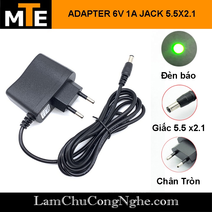 Nguồn adapter 6V 1A jack DC