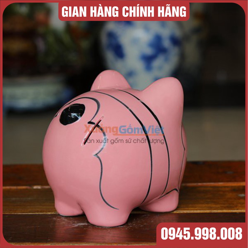 [HEO ĐẤT] HEO ĐẤT HÌNH GẤU HỒNG SIÊU CUTE DÀNH CHO BÉ YÊU NHÀ BẠN- HÀNG GỐM SỨ BÁT TRÀNG AN TOÀN TUYỆT ĐỐI-MEN BÓNG ĐẸP