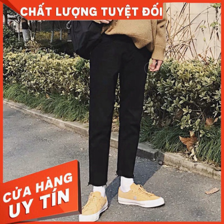 Quần Jean Nam Đen Trơn Vải Co Giãn, Không Phai Màu Dáng Skinny Phong Cách Hàn Quốc -J01 - Hàng nhập kh