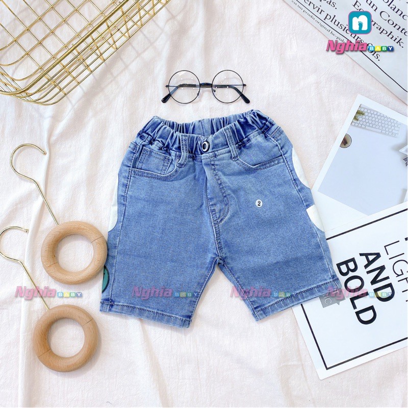 Quần sọt jeans in hình dễ thương, phong cách NGHĨA BABY dành cho bé trai!