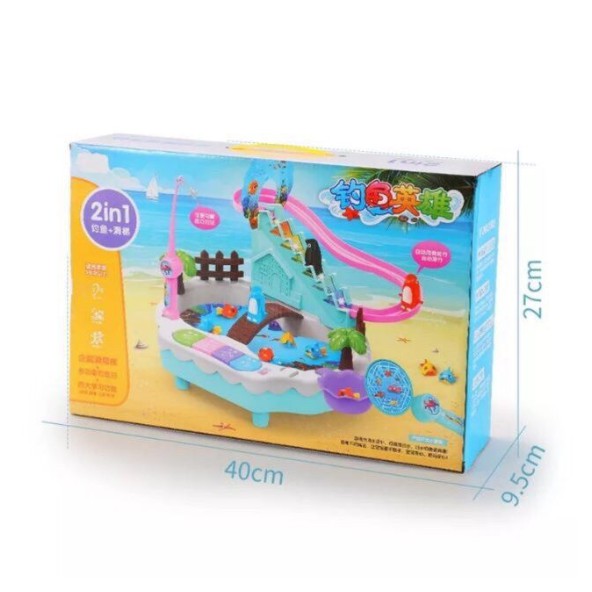 Đồ chơi câu cá + cầu trượt heo peppa