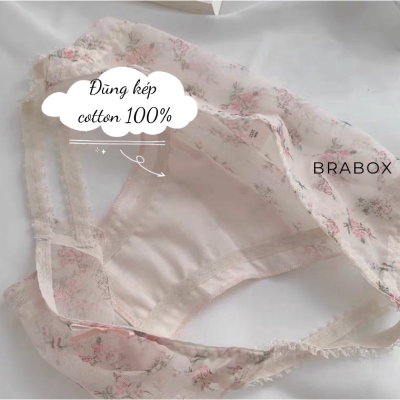 Quần lót ren cạp thấp hoa nhí  Spring Flower BRABOX - QC66