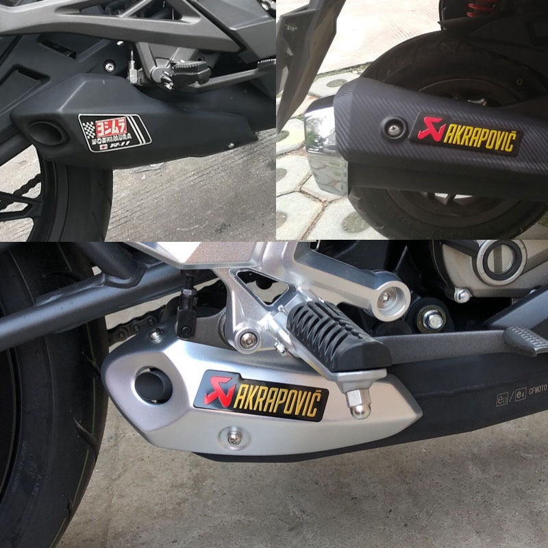 Bộ 2 Đề Can Nhôm Hình Mũi Tên Đua Xe Miv akrapovic Cá Tính Trang Trí Ống Pô Xe Máy