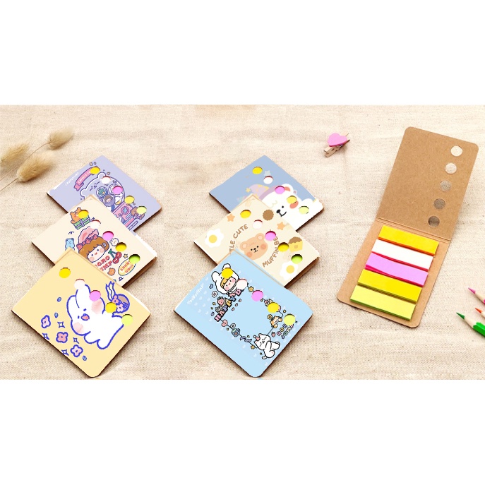 Sổ note 5 màu avocado N5I1 Thức ăn quả bơ trà sữa trứng lười yakult hoa cúc GD bò sữa gudetama shiba roro jump