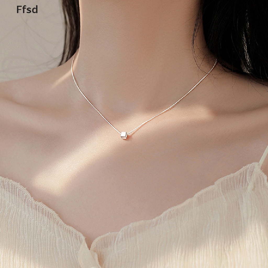 {Ffsd} Vòng cổ Mặt Vuông Đơn Giản Dễ Thương Trang Sức Cho Nữ Bán Chạy