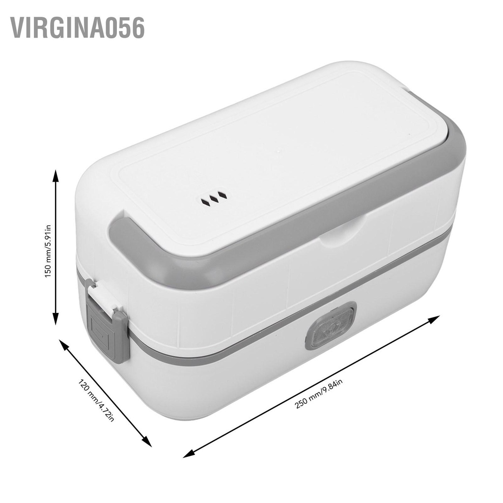 Virgina056 Hộp cơm điện một lớp thép không gỉ bên trong Lót thực phẩm di động hâm nóng cho công việc Đi du lịch bộ đường dài