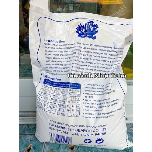 MUỐI CHO BỂ CÁ BIỂN SALT CORAL REEF USA  TỪ TÚI 6,5KG