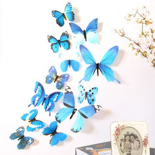 Decal dán tường Bướm 3D ( bộ 12 con)