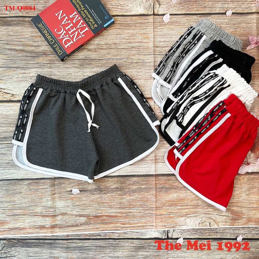 Quần đùi short nữ THE MEI 1992 cao cấp - Quần sooc nữ Umi da cá cạp chun nâng mông phong cách thể thao thời trang