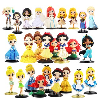 Qposket Mắt Lớn Công Chúa Disney Công Chúa Lọ Lem Hoa Nàng Tiên Cá Harley Quinn Bạch Tuyết Rapunzel Chuông Alice Mô Hình Búp Bê