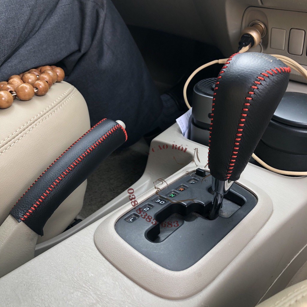 Bọc Cần Số, Tay Phanh Xe TOYOTA INNOVA, FORTUNER, RAV4 SỐ TỰ ĐỘNG 2007-2016.. Da Bò Thật