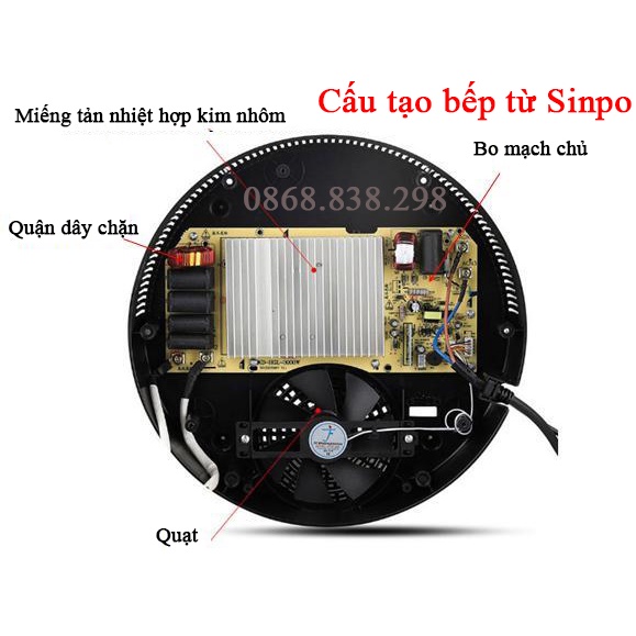 Bếp từ lẩu âm bàn tròn SINPO chuyên dùng cho nhà hàng công suất 2000W