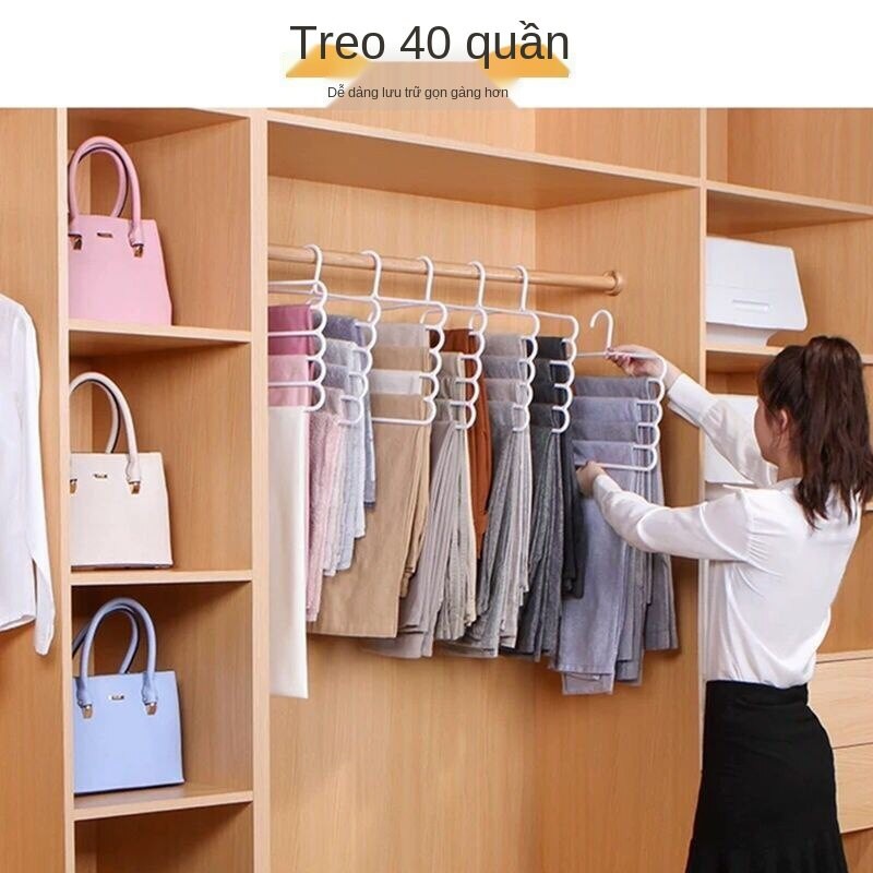 Nhà Lưu Trữ Móc Treo Quần Áo 5 Tầng Lưu Trữ Tạo Tác Sáng Tạo Không Trượt Quần Giá Tổ Chức Quần Gia Đình Dành Cho Người L