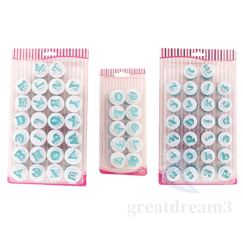Set khuôn nhấn cắt dập tạo hình bánh quy hình chữ số / chữ cái tiếng Anh dễ sử dụng