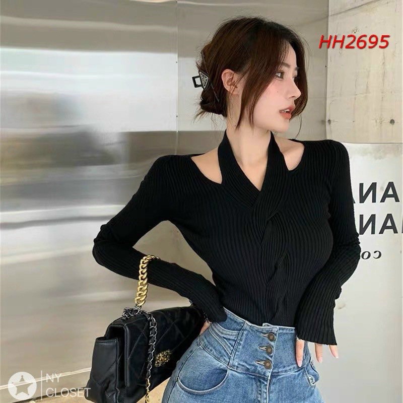 Áo len tăm vạt chéo