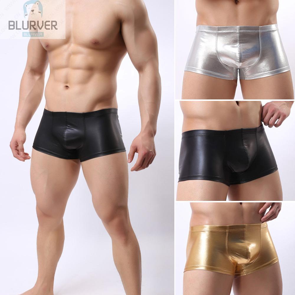 Quần lót boxer da pu lưng thấp quyến rũ cho nam chất lượng cao