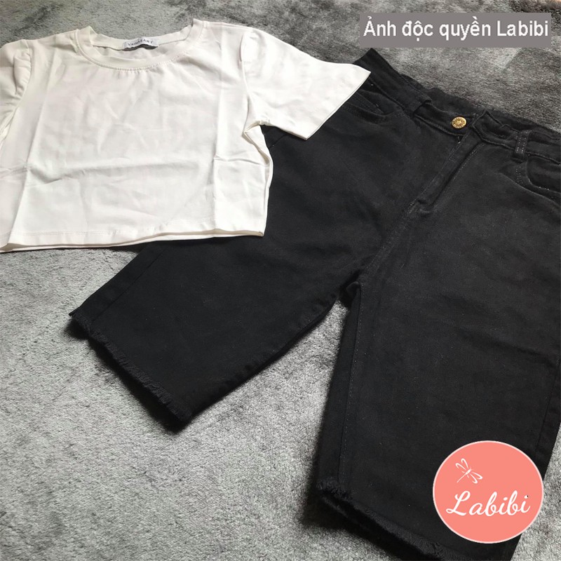 Quần Jeans Lửng Nữ Đen Trắng Co Giãn, Quần Ngố Jean Đùi Nữ Trơn Basic, Labibi Closet | BigBuy360 - bigbuy360.vn