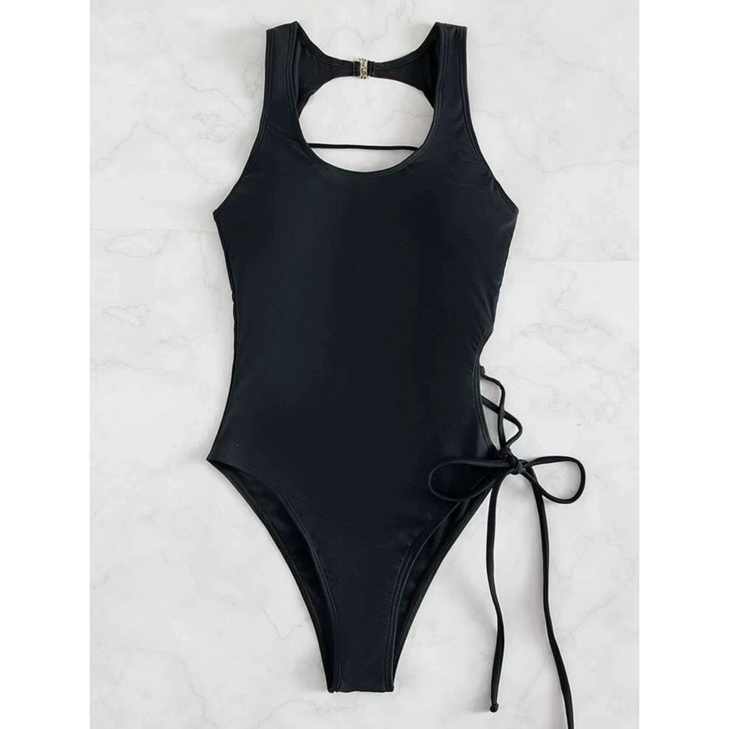 BODYSUIT ĐEN CUTOUT ĐAN DÂY LƯNG