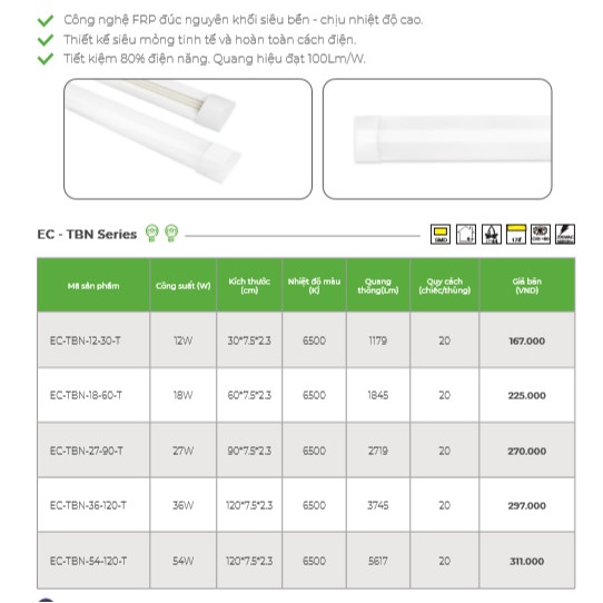 Đèn LED Tuýp Bán Nguyệt KingECO