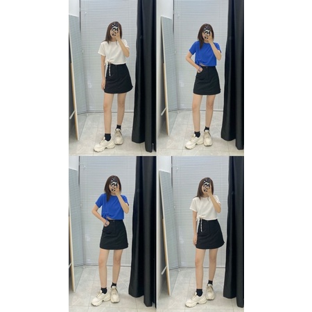 ÁO THUN CROP TOP PHỐI DÂY THẮT