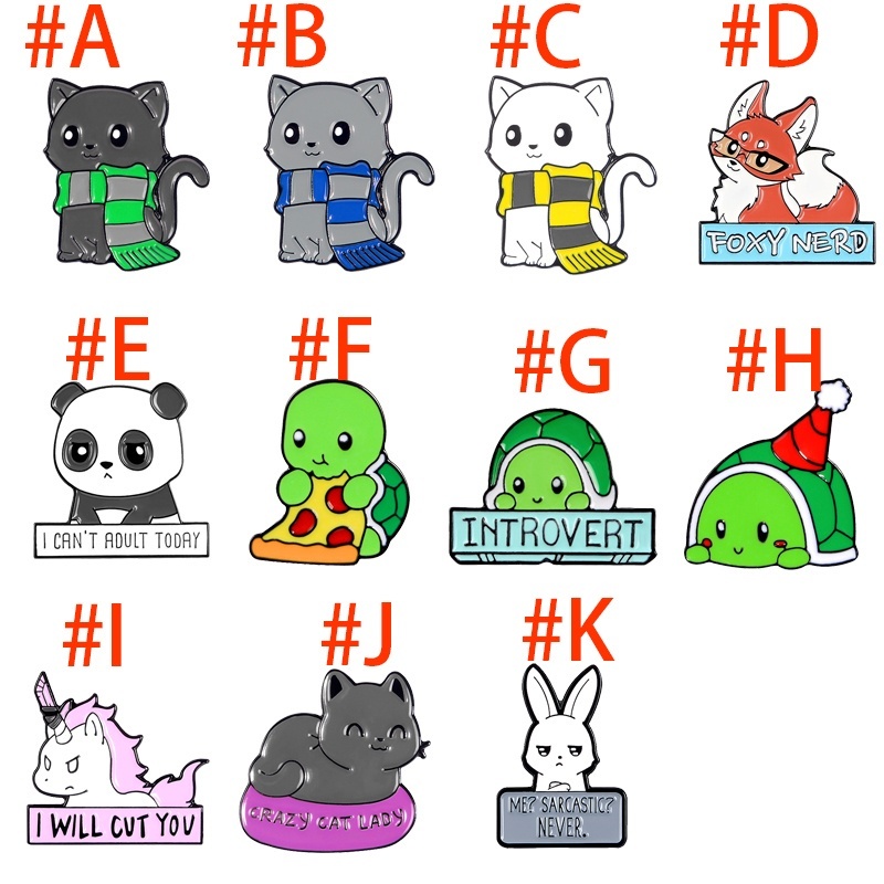 Ghim cài áo hình động vật hoạt hình ngộ nghĩnh chất liệu hợp kim kẽm