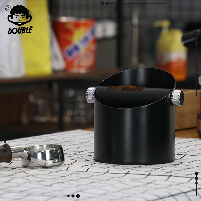 [DOUBLE] Coffee Knock Box Grinds Waste Bucket for Coffee Maker Non-Slip for Home