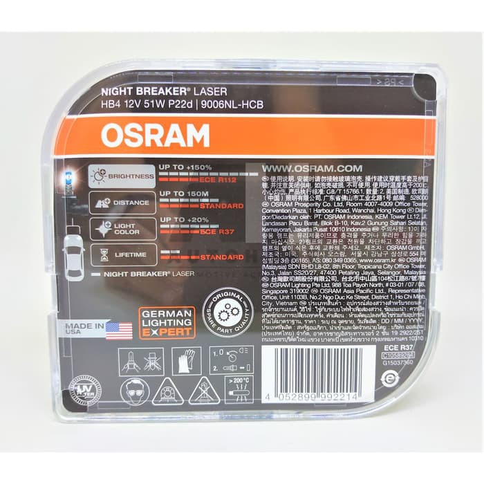 Đèn Laser Osram Hb4 9006 Nbr / Nbl / Night Breaker