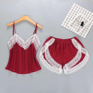Bộ ngủ hai dây viền ren hotrend