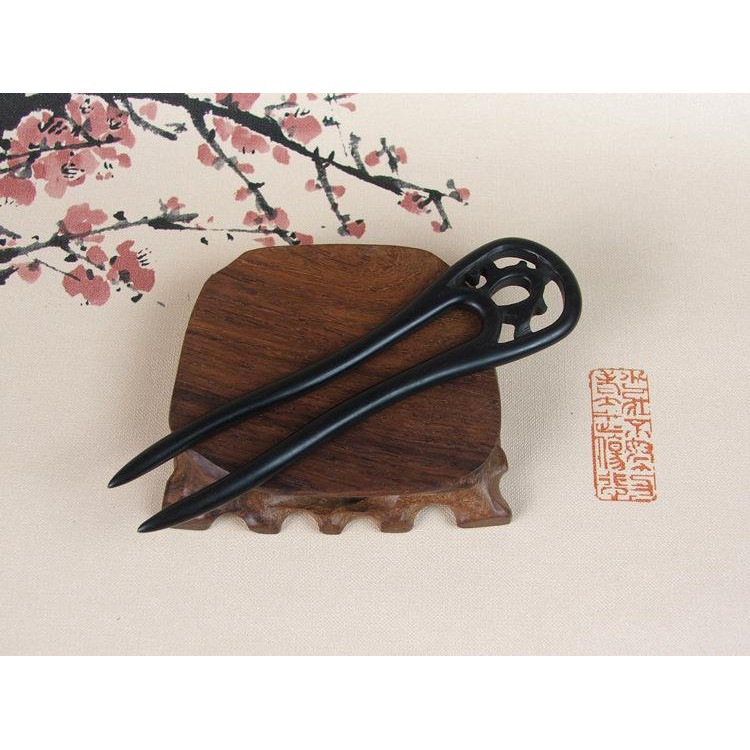 Trâm gỗ VÒNG CUNG ĐÔI cài tóc nữ cổ trang nhã nhặn phong cách cổ đại cosplay thời trang quà tặng xinh xắn thanh lịch