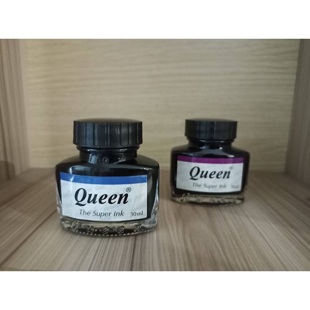 Mực viết máy xanh, tím Queen hộp thủy tinh 30ml