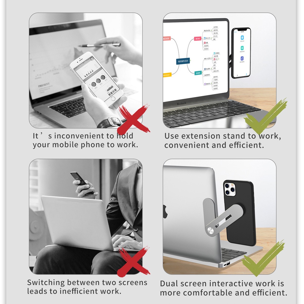 Giá Đỡ Laptop Bằng Hợp Kim Nhôm Từ Tính Cho iPhone Xiaomi Hỗ Trợ Macbook Air Notebook