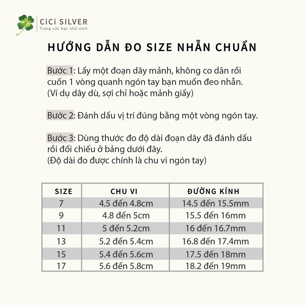 Nhẫn bạc nữ đính đá CiCi Silver, nhẫn bạc 925 đơn giản, nhẫn nữ bạc đẹp, nhỏ xinh
