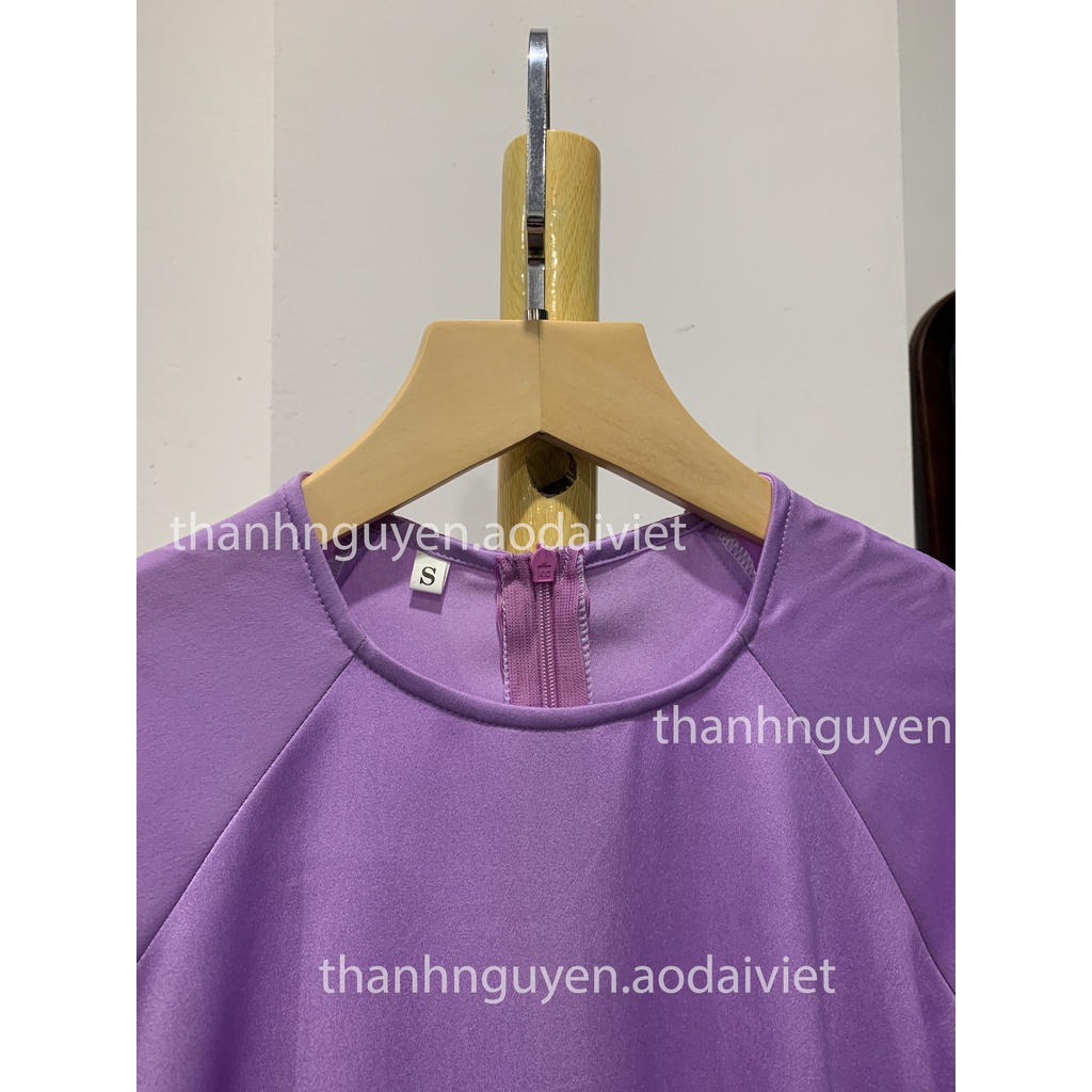 Áo dài tím dáng suông truyền thống lụa Tây Thi