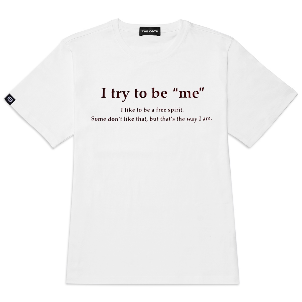 Áo Thun Nữ Đẹp in chữ "I try to be me" mặc lên dáng cực đẹp, chất liệu mặc mát mẻ Thương Hiệu The Coth AT2F2021