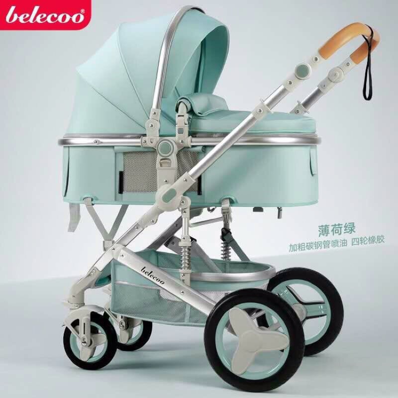 Xe đẩy cho bé Belecoo nôi gấp gọn 2 chiều có mái che cho bé từ sơ sinh-3 tuổi chịu lực 25kg LinhNam phân phối chính hãng