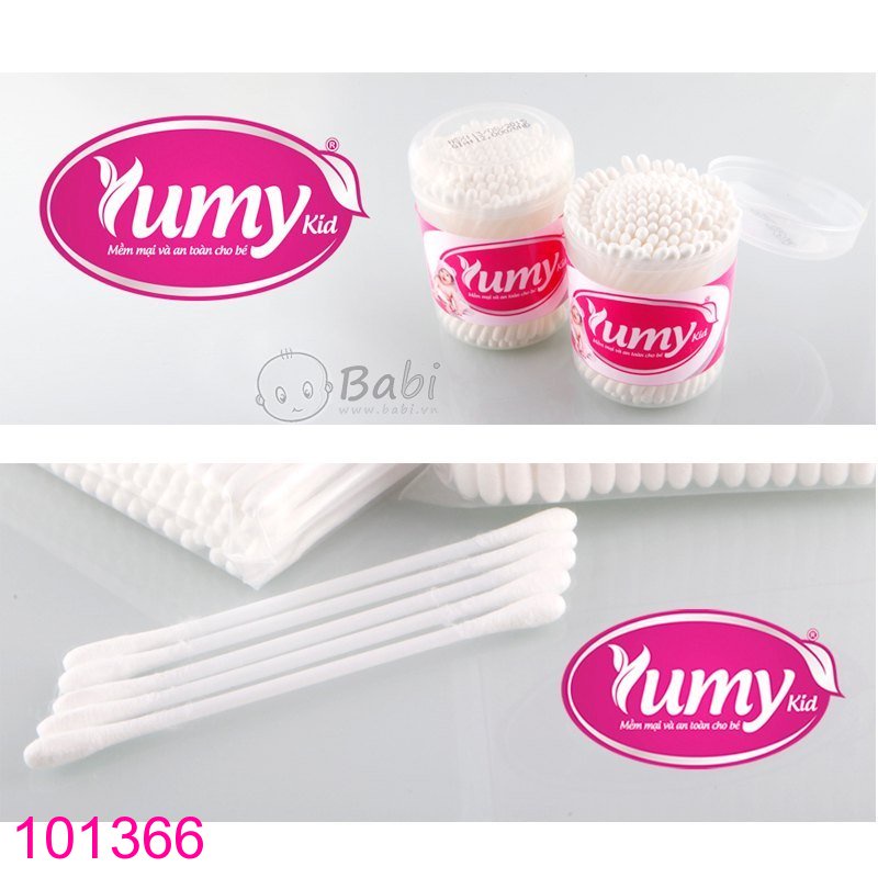Tăm bông ngoáy tai Yumy nhãn hiệu tăm bông đạt chuẩn Thụy sỹ