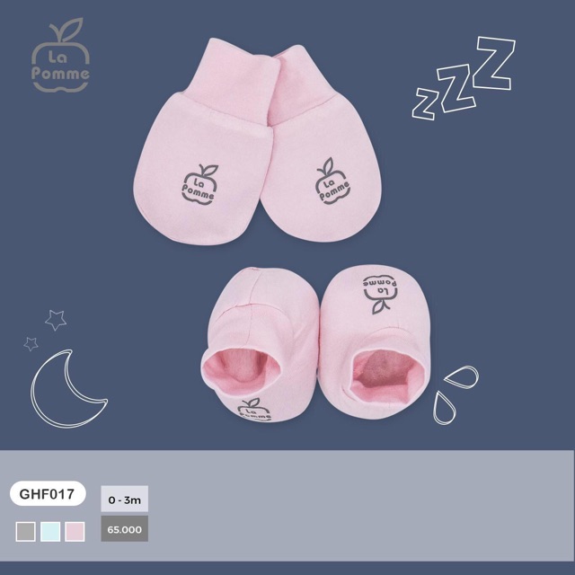 Set 1 đôi bao tay, bao chân Bamboo bo ống sơ sinh LaPomme