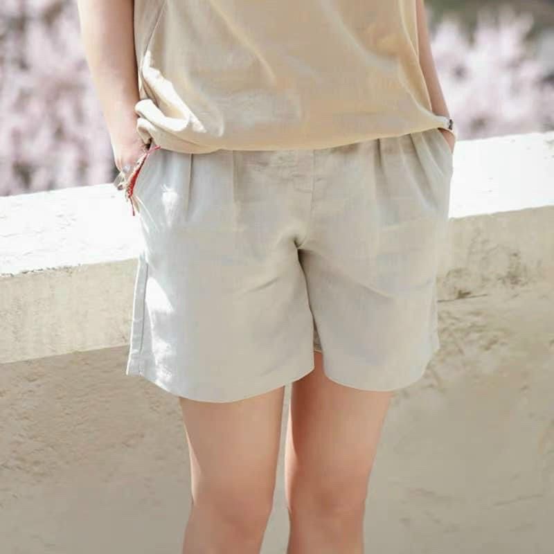 Quần đùi nữ chất vải đũi xước Nhật siêu mát