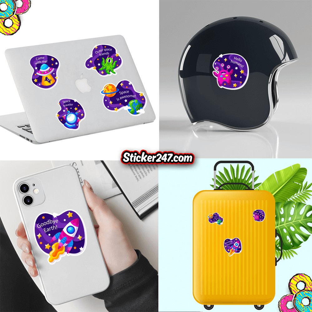 𝗦𝘁𝗶𝗰𝗸𝗲𝗿 dán trang trí không gian vũ trụ | SPACE0003 | Sticker 247