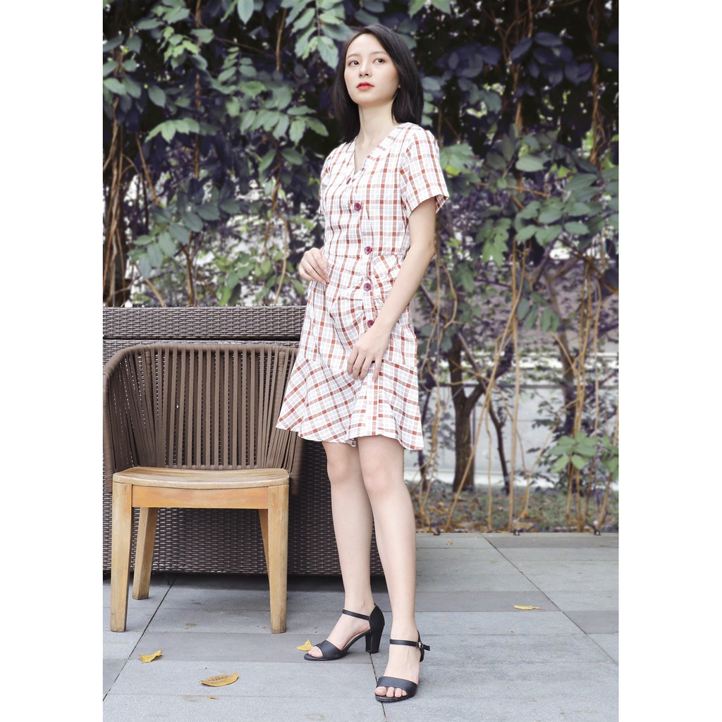 [Mã SKAMSALEP6 giảm 10% tối đa 100K đơn 150K] Đầm váy caro nữ thắt eo moD004 | BigBuy360 - bigbuy360.vn