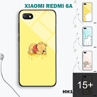 Ốp lưng kính Xiaomi Redmi 6A in 3D chủ đề hoạt hình