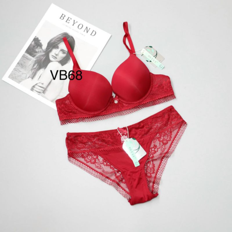 Bộ lót quả trơn phối quần hoa - hàng cao cấp | BigBuy360 - bigbuy360.vn