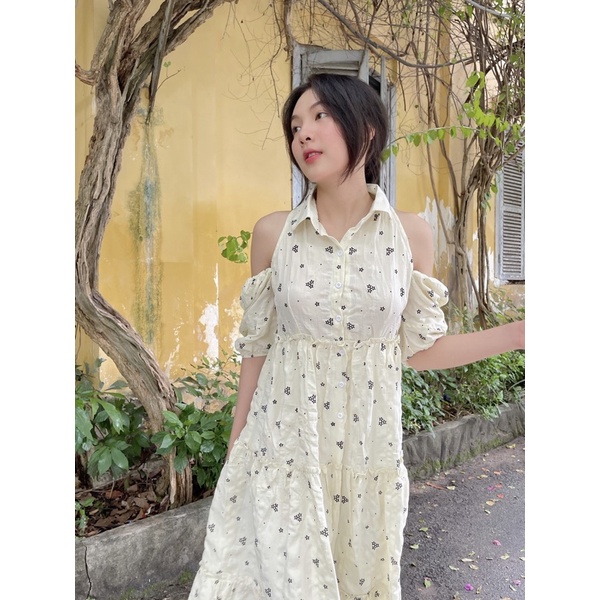 DOTTY DRESS đầm sơ mi khoét vai Ebublio | BigBuy360 - bigbuy360.vn